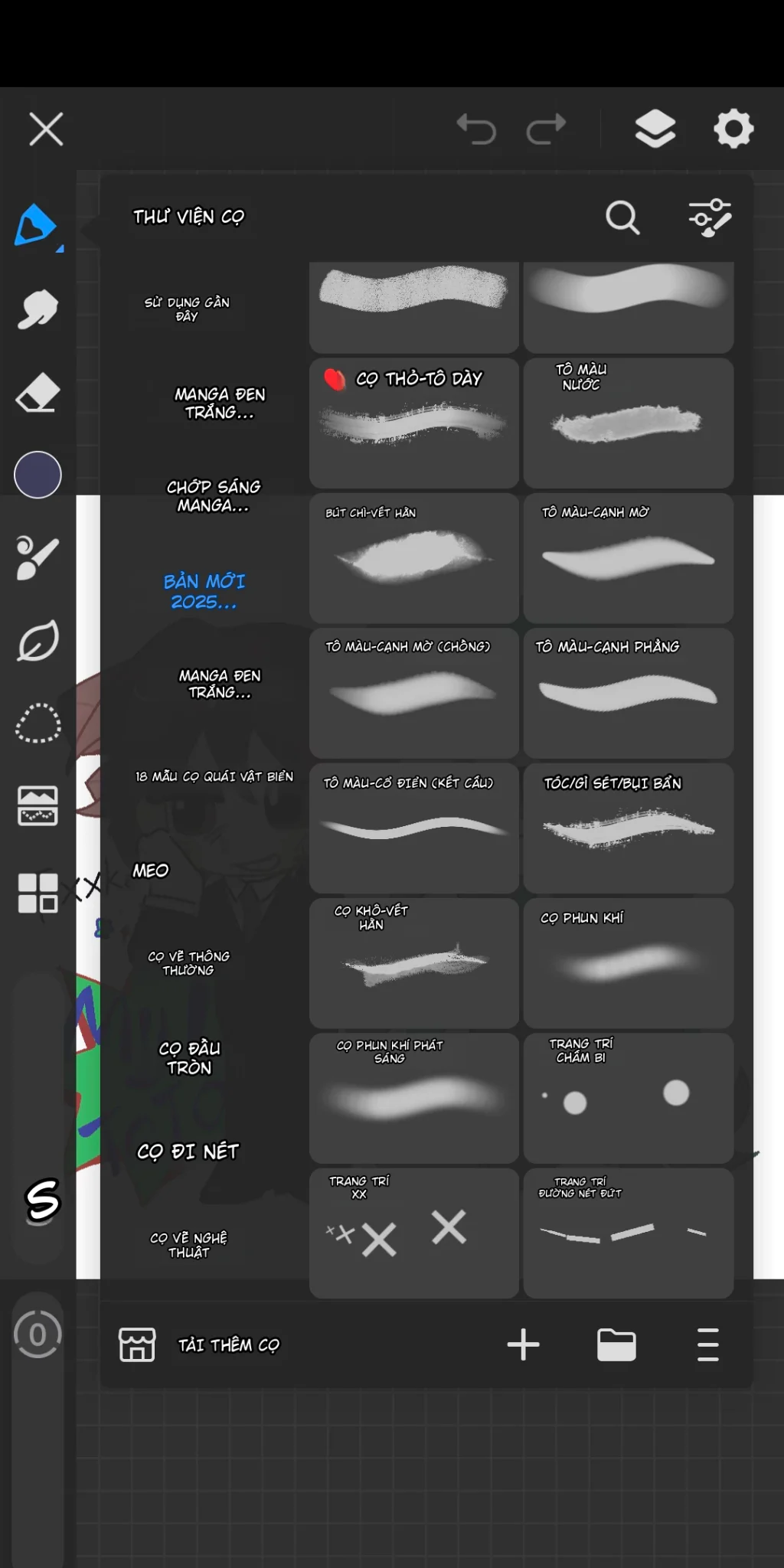 Brush Huashijie Pro 海怪 cho texture, cọ khô, airbrush phát sáng và trang trí