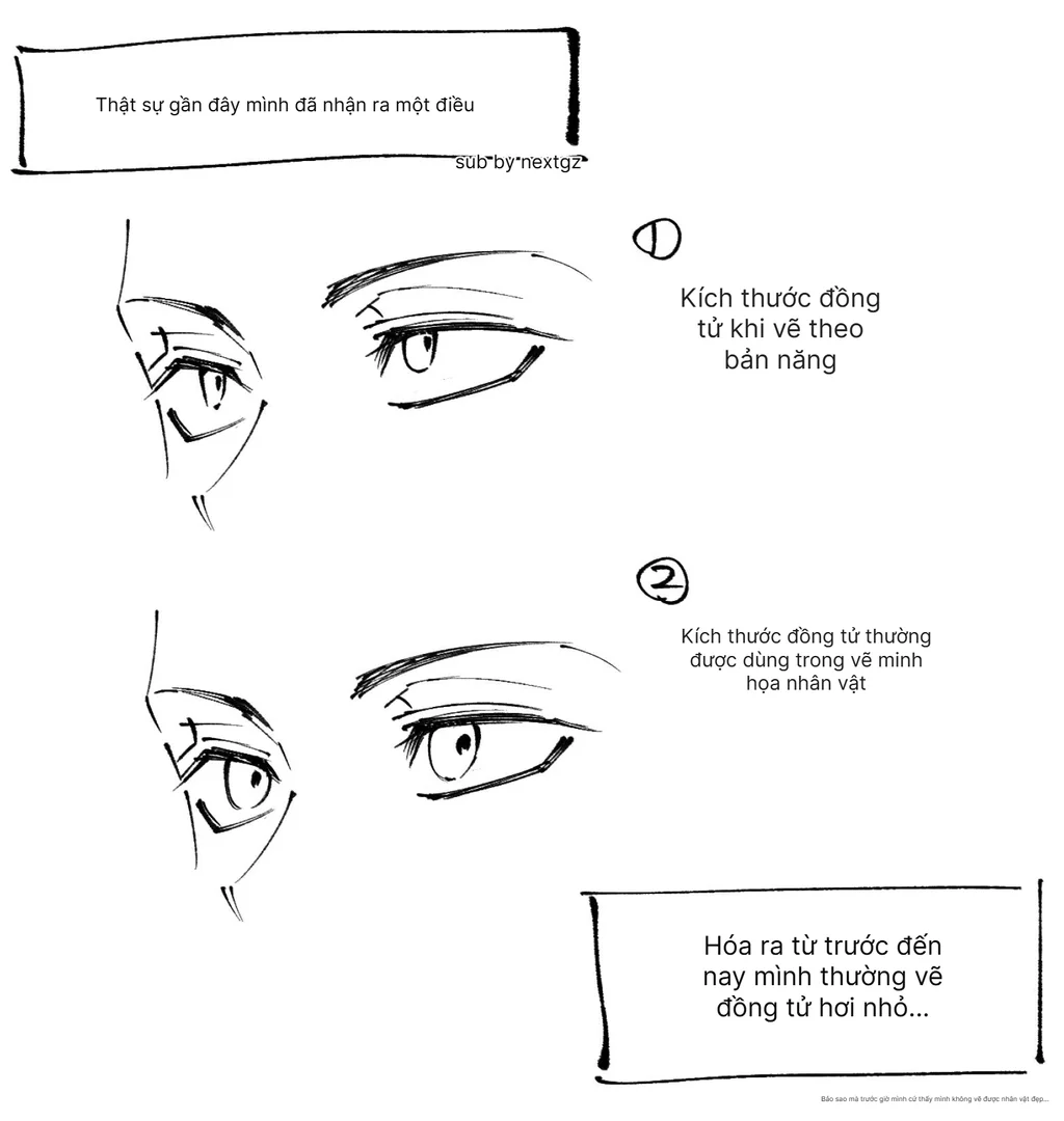 Cách vẽ đồng tử mắt anime đẹp hơn: vì sao kích thước đồng tử quyết định thần thái nhân vật